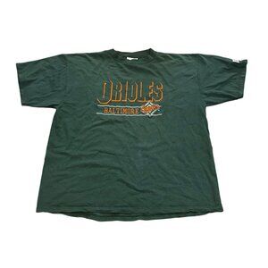 Vintage 90's LOGO ATHLETIC BALTIMORE ORIOLES Baseball T-Shirt Green Men's XL